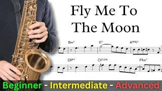 How To Play 'Fly Me To The Moon' On Sax 3 Versions for Beginner, Intermediate & Advanced #25