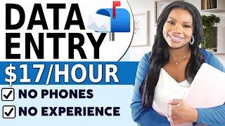  No Calls! $17/hr Work-From-Home Data Entry Job (Company Will Train You!)