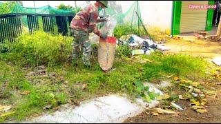 Full Video: Cleaning up sidewalks of too much trash and gravel