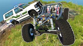 Rock Crawling Police Chase with Spycakes! - BeamNG Multiplayer Mod Gameplay