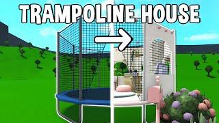 Making a TRAMPOLINE into a HOUSE in Bloxburg