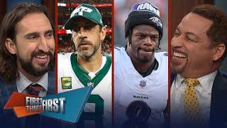 Ravens beat Bengals in OT, Is Aaron Rodgers the problem for the Jets? | NFL | FIRST THINGS FIRST