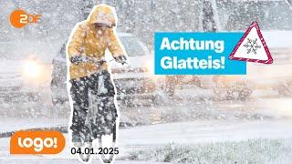 Wintereinbruch in Deutschland: Morgen Schnee und Glatteis | logo!-Nachrichten vom 04.01.2025