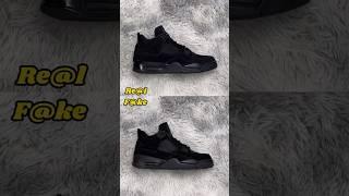 Real Vs Fake Black Cat Jordan 4 ‍⬛ #sneakerhead #sneakers #viral