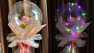 DIY Bobo Balloon Bouquet - Led Luminous Balloon Rose Bouquet