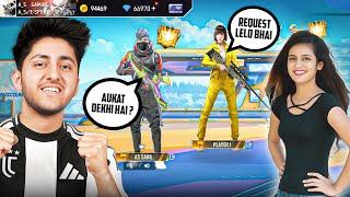 Pro Girl Call Me Noobआजा 1 vs 2 में !!  घमंडी लड़की She Kicked Me - Garena Free Fire