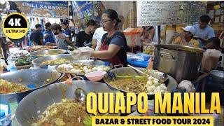 [4K] QUIAPO DAY - BAZAR & STREET FOOD  TOUR  I MANILA, PHILIPPINES