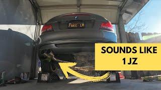 135i N55 full race exhaust install | ARM motorsports catless downpipe #bmw #n55 #n54 #racing @n54