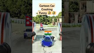 Cartoon Car Crashing  #shorts #amazing #cars #trending #funny #crazy #hindi #facts