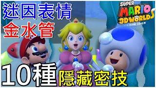 【超級瑪利歐3D世界】你不知道10種隱藏密技 金水管 迷因表情 Super Mario 3D World Secret Cheat Tip スーパーマリオ３Ｄワールド