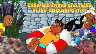 Little Bill Swims And Relax In The Dirty River