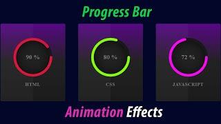 How To Create  Pure CSS Circular Progress Bar Only HTML And CSS | CSS Glassmorphism Effects