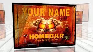 Personalized Custom Home Bar Beer Stretched Canvas Print Decor Sign