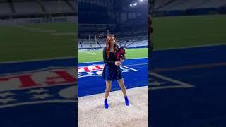 “Blue” on bagpipes in an NFL stadium