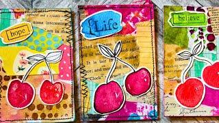 Watercolor CHERRIES the EASY Way | Create CUTE COLLAGE FODDER |