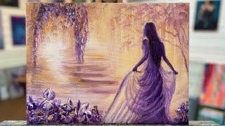 Acrylic painting tutorial LADY IN LAVENDER 