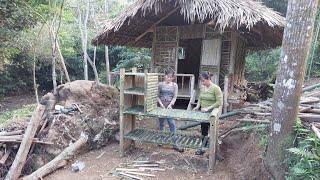 How To Make complete Bamboo kitchen cabinets for dishes - Green Forest Farm Life, Bushcraft Survival