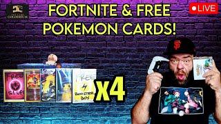 LIVE!  Playing Fortnite & Pokemon Card Giveaways! #pokemon #giveaway #fortnite #gaming