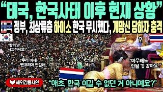 《해외감동사연》"태국, 한국사태 이후 현재 상황", 태국 정부 최상류층 하이소 한국 무시했다 개망신 당하자 충격