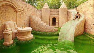 105 Days Building The Most Amazing Underground Water Slide Temple House