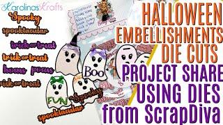 Die Cut Halloween Tags Share using dies from @ScrapDiva29 , & Die Cut Halloween Embellishments