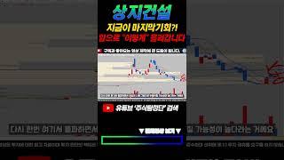 [상지건설 주가전망] 상승추세로전환시작?! 대응어려우시다면 "꼭" 확인해보세요!!  #상지건설 #상지건설주가 #상지건설전망