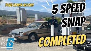 FINALLY completing the 5 Speed Swap / 1986 Honda Accord Manual Transmission Swap