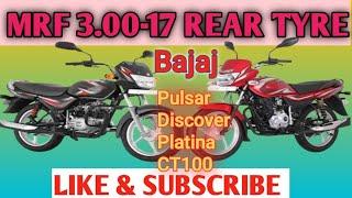 MRF 3.00-17 REAR TUBELESS AND TYRE TUBE #bajaj #platina #pulsar #discover #mrf #tubless #tyres