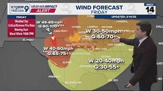 WEATHER IMPACT ALERT| Widespread Fire Weather Risks and Blowing Dust with Hurricane Force Winds | We