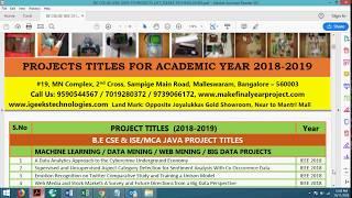 IEEE 2018 Machine Learning Project Titles