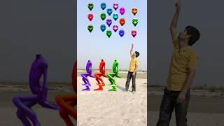 Defferent Domi to cosita green + red & purple alien - Correct head matching game Magic video #viral