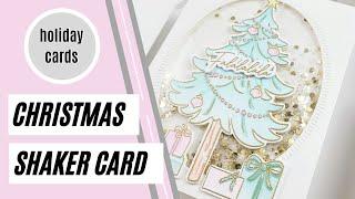 Shaker Cards with Stencils and Heat Embossing - Christmas Card Crafting Tutorial