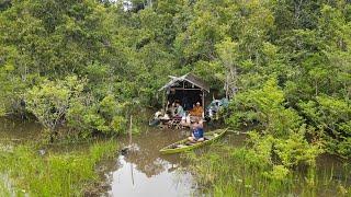 MEMBUAT RUMAH RAKIT DAN BERMALAM, TRIP MENUJU RAWA PEDALAMAN DI SAAT AIR PASANG TINGGI..