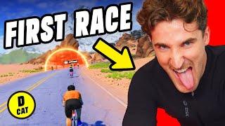 Can THIS YouTuber WIN his First Zwift Race EVER?! - Cat D Zwift Racing