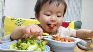 Doria and giant broccoli with mama's handmade meat sauce  ママ手作りミートソースのドリアと超巨大ブロッコリー