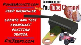 Jeep Wrangler - Crank Shaft Position Sensor - locate and test #poweraddictscrew #jeepwrangleryj