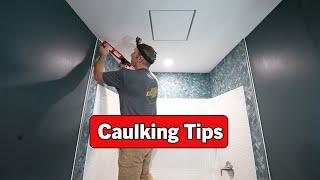 Caulking Tips for Metal Edging and Ceiling in a Tile Shower