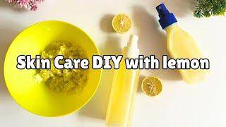 Lemon rose water toner for face | DIY hand scrub with lemon peel |Skin Care DIY with lemon