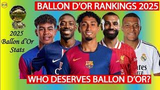 Ballon d'Or Rankings 2025 - Stats & Achievements Compared