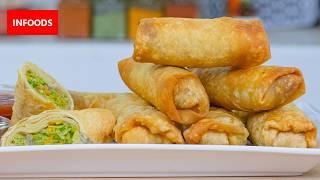 Spring Rolls Recipe Full Step by Step Tutorial | How to Make Spring Rolls | Infoods