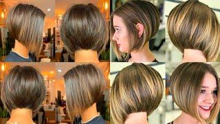 Top 30 Stacked Bob Haircuts and Hairstyles with Bangs For Women Trending In 2024