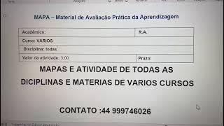 ATIVIDADE 1 - GO - PROJETO DE VIDA contato para respostas 44999746026