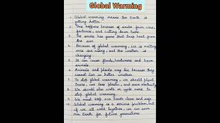 Global Warming Essay | 10 lines on Global Warming in English| #essaywriting #globalwarming #shorts