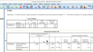 V6.10 - Levene's test of equality of variances in SPSS - Example 1