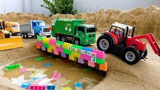 Build Bridge Over The Lake | Construction Vehicles Toys Funny Stories | BIBO STUDIO