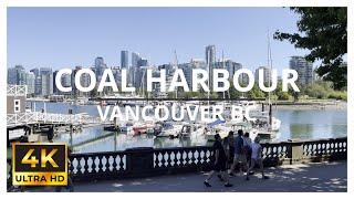 Coal Harbour  Vancouver BC - Virtual Walk - Walking Tour 4k