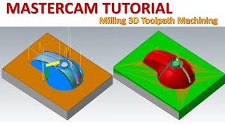 MasterCAM Tutorial #133 | Milling 3D Basic Beginnners Toolpath Machining