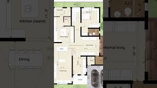 50' x 65' North facing floor plan