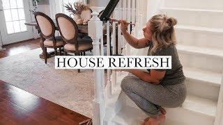 House Refresh - Painting Everything Black | Stair Rails, Doors + Quarter Round