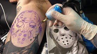 LIVE TATTOO: (PART 2) JASON VORHEES PORTRAIT 